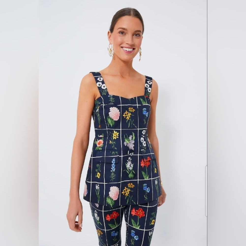 $198 new Tuckernuck Fresh Buds Marnie Top Navy Floral Sz xxl